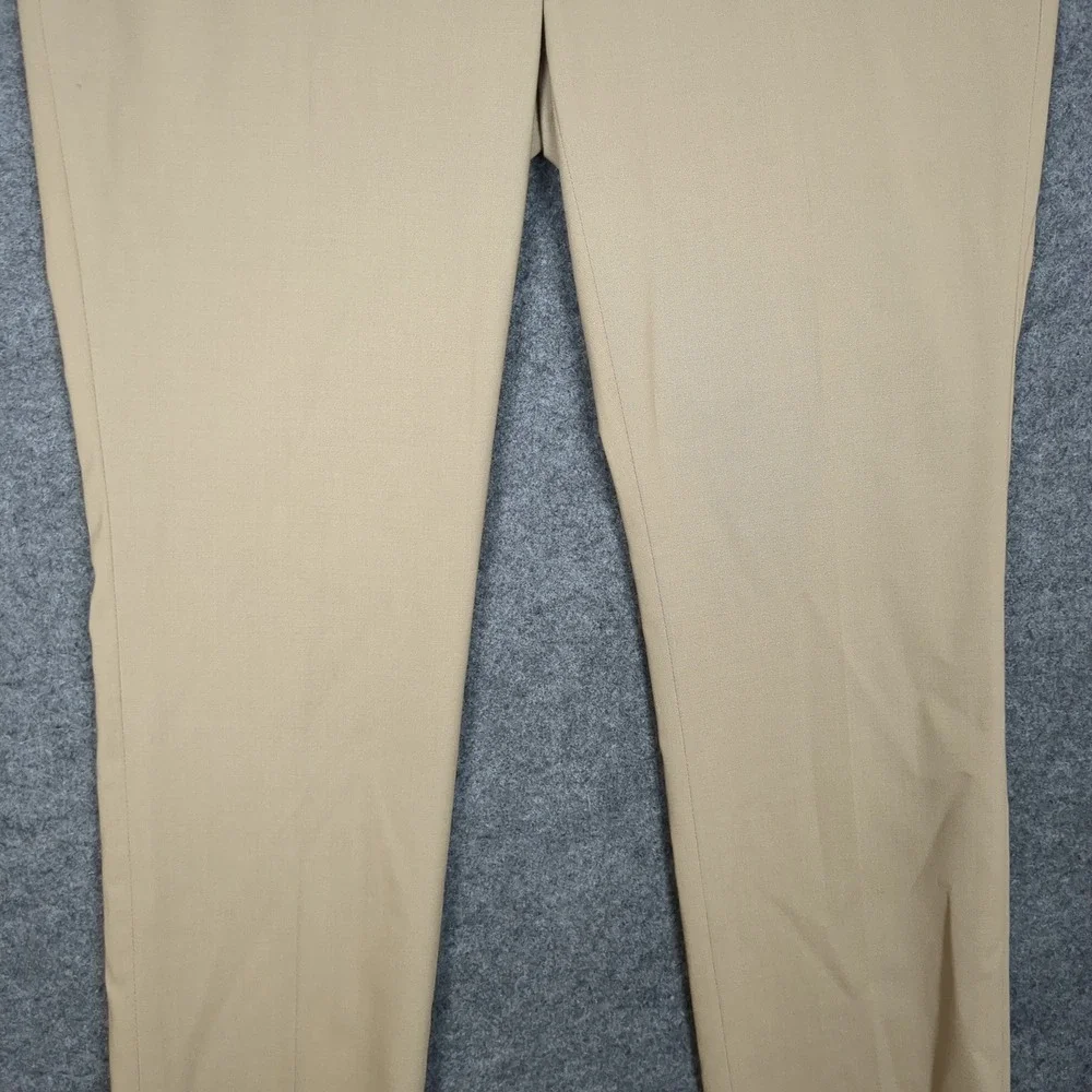 Brooks Brothers Lucia Fit Pants Womens 6 Tan Wool Stretch Straight Leg Italy Fab